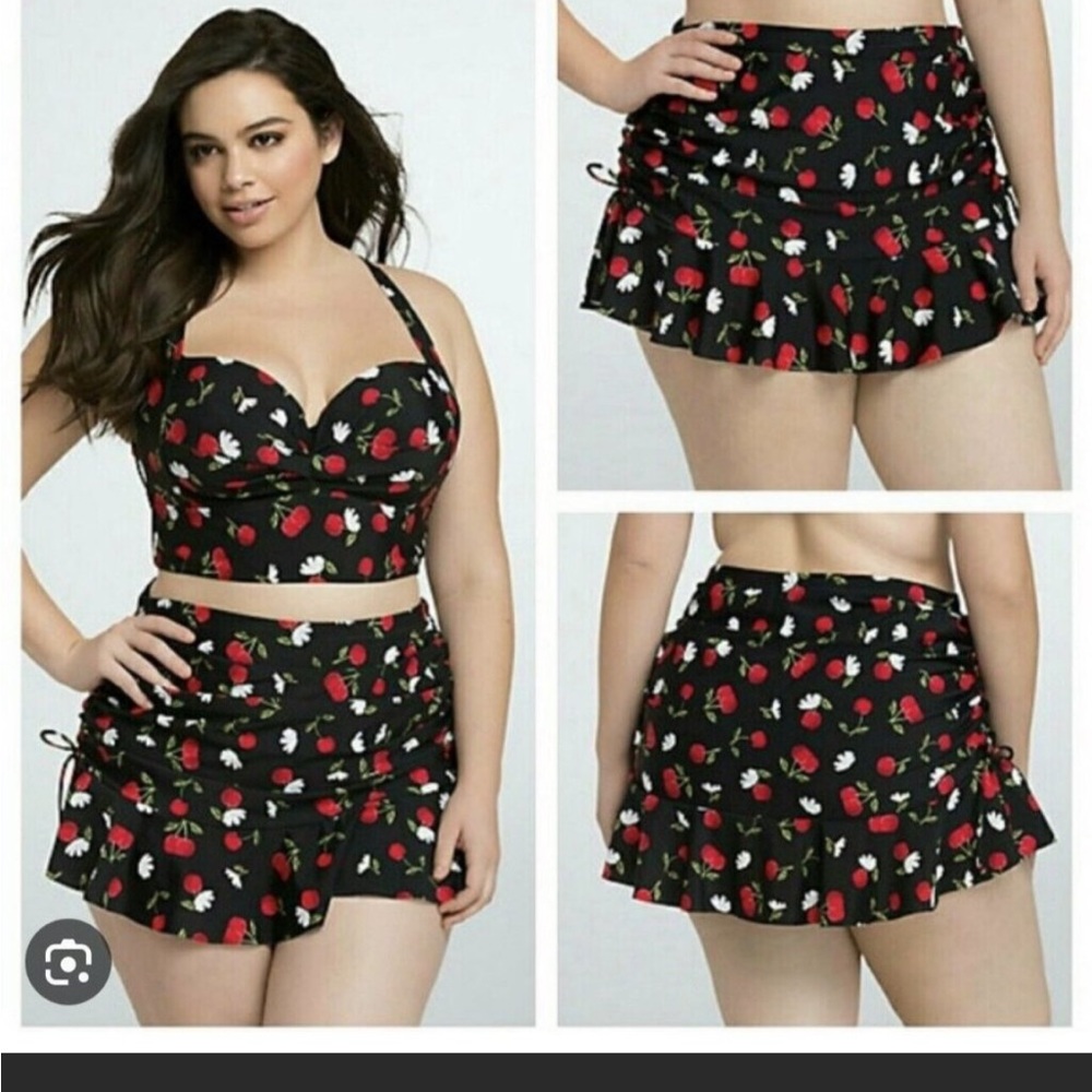 Torrid Black Floral Bikini Set